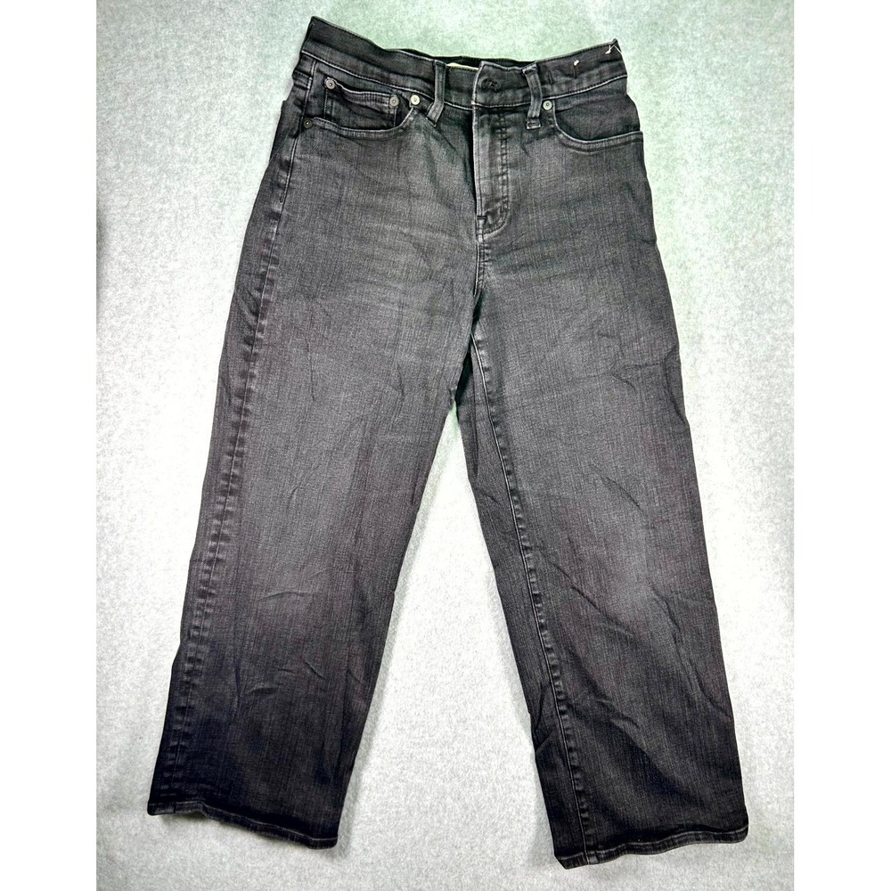 Madewell The Perfect Vintage Wide Leg Jeans Womens 28P Dark Gray Everyday Wear